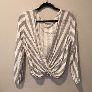 Long Sleeve Criss Cross Wrap Top